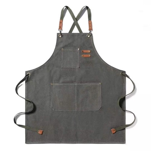 Waterproof Canvas Cotton Apron with Pockets - Adjustable, Durable Work Apron - Picture 4 of 13