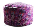 Ottoman Pouf Cover Indian Comfortable Floor Cotton Foot Stool Handmade Mandala