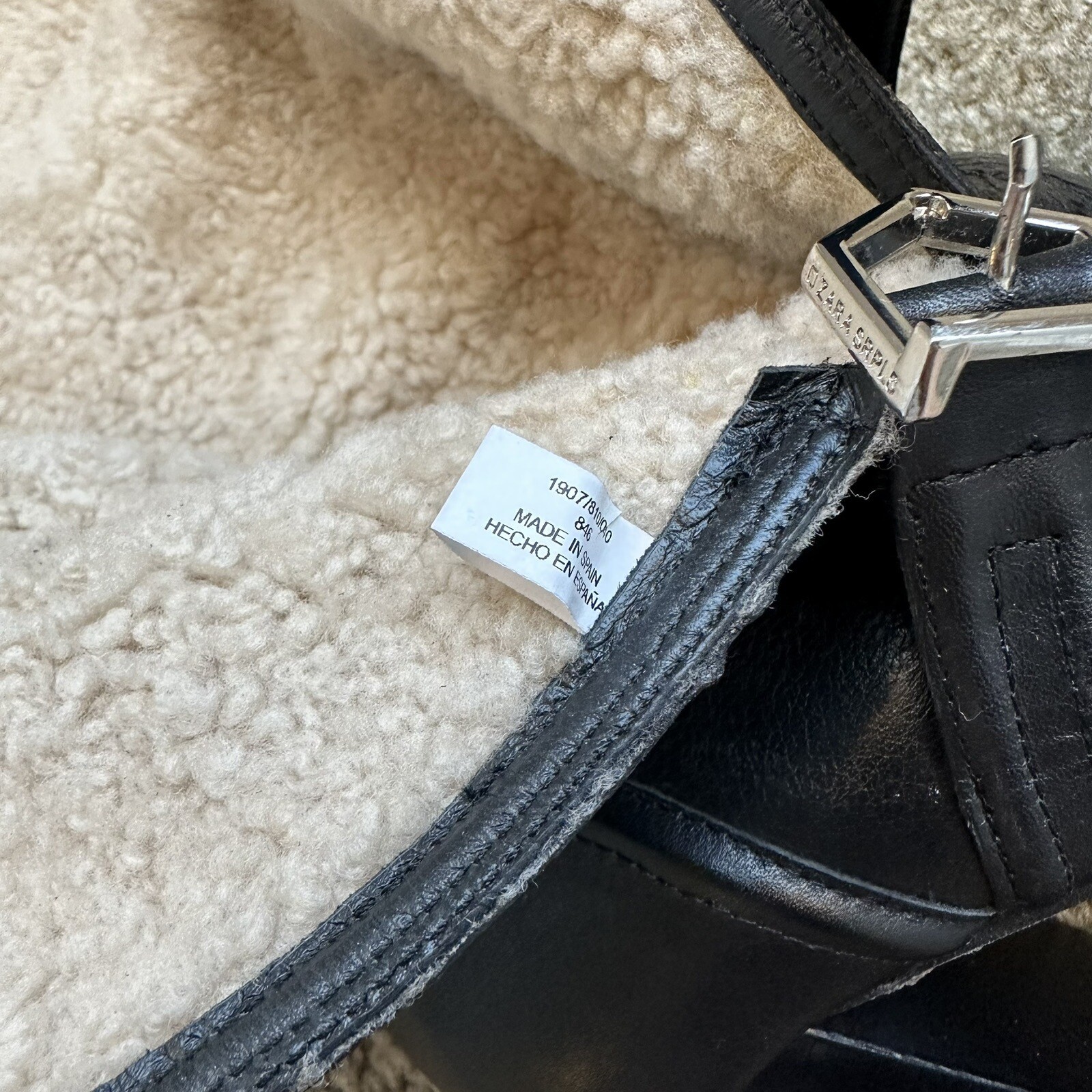 New $329 Zara SRPLS Surplus Shearling Leather Platform Boots 1907/810 Size 10 image 8