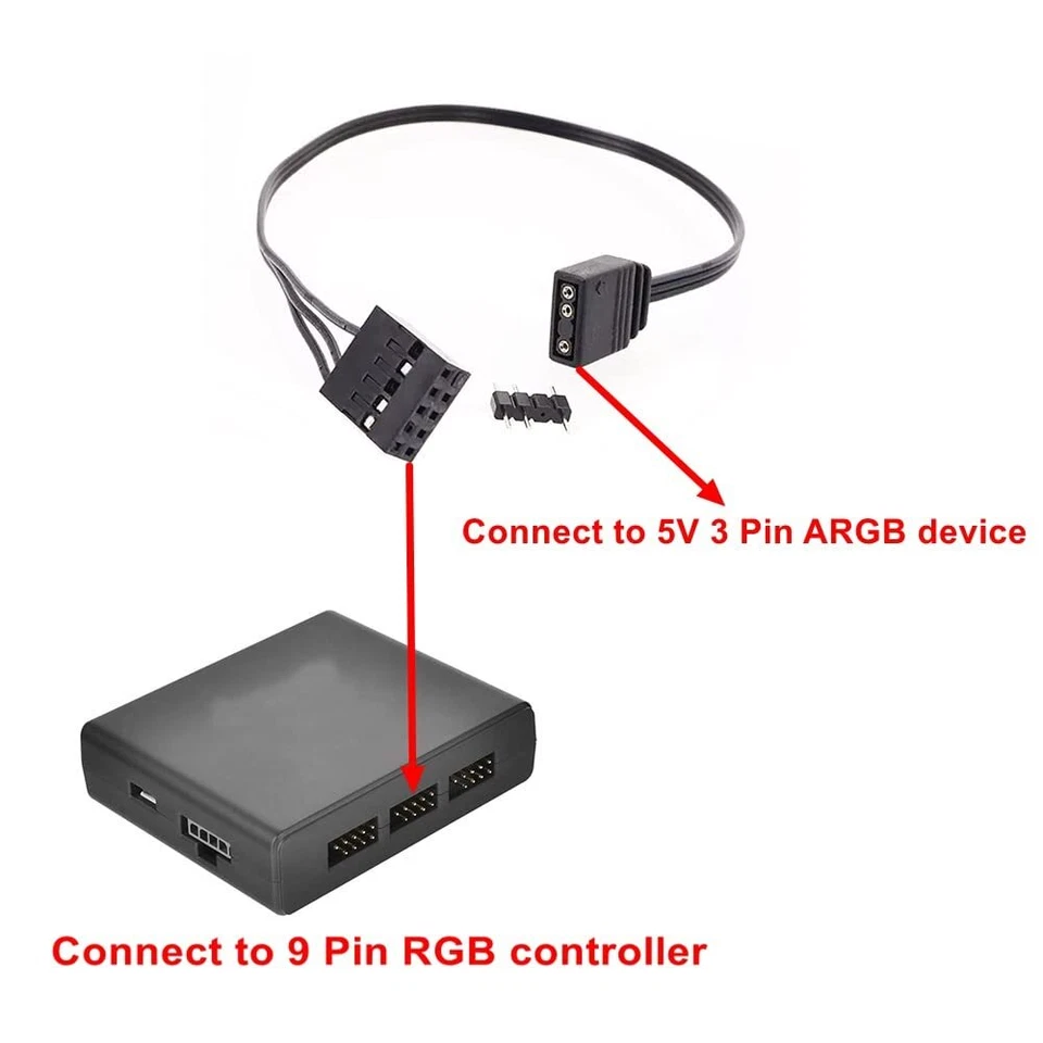 Câble adaptateur RVB pour ventilateur Thermaltake Riing Plus Trio Quad RVB co... - Photo 3/3