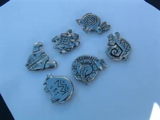 SET OF 6 SILVER PLATED NONY NEW YORK WESTERN ANIMAL ART BUTTON COVERS