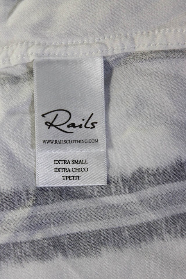 Rails Women's Collar Long Sleeves Button Up Cropped Stripe Shirt White