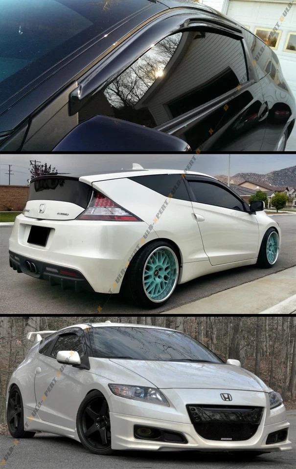 PARA HONDA CRZ 2011-16 HATCHBACK ESTILO ONDULADO VENTANA TINTADA HUMO VISERA PROTECTOR DE LLUVIA Foto 4 de 4