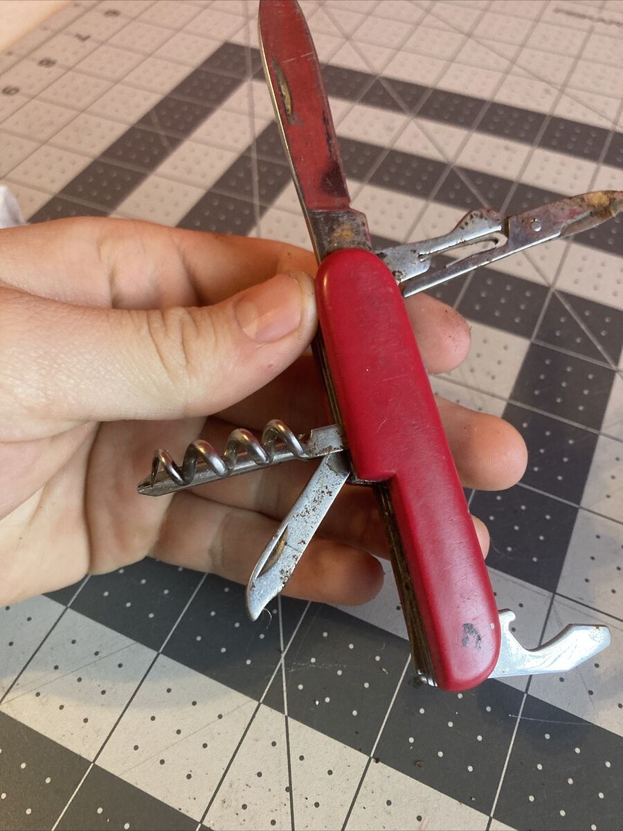 Vintage B Swiss Army Knife Stainless Steel Made in China Vintage B Swiss Army Knife Stainless Steel Made in China