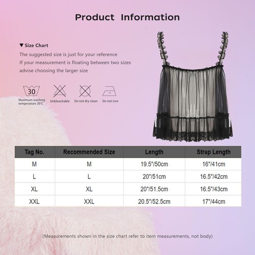 FEESHOW Womens Sexy Lace Sheer Sleepwear Dress See-Through Slip Tops AU - Picture 23 of 76