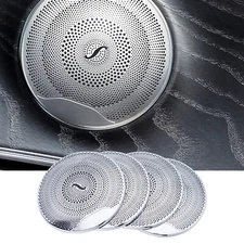 For Benz C E GLC Class W205 W213 2015-2021 Silver Steel Door Audio Speaker Cover