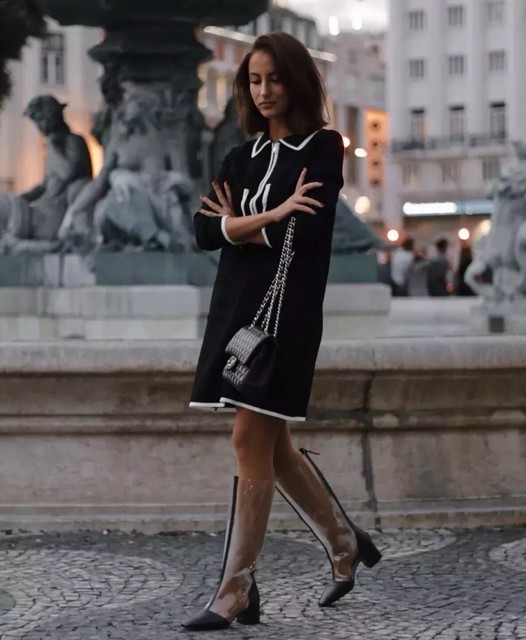 zara knit black dress