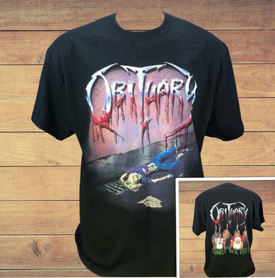 Obituary Slowly We Rot Men s XL Black Death Metal Band Tee T Shirt Imported Merc