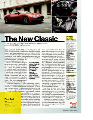 2017 ASTON MARTIN DB11 600-HP ~ GREAT ARTICLE / AD
