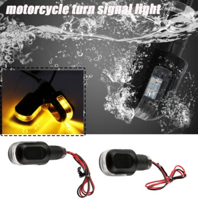 Motorrad Lenkerenden Blinker LED E24-Geprüft Blinker Schwarz für Harley Chopper - Bild 1 von 4
