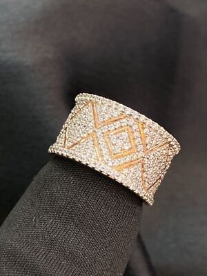 1.45 Ct Round Brilliant Diamond Micro-Pave Engagement Band Ring In 14K...