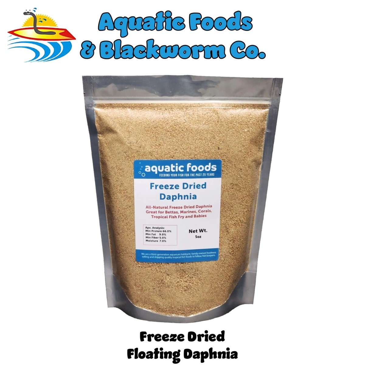 Aquatic Provisions Freeze Dried Daphnia - Nutritious Fish Food For Freshwater & Saltwater Tanks