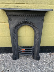 Original Small Restored Ornate Cast Iron Fireplace Ready For
