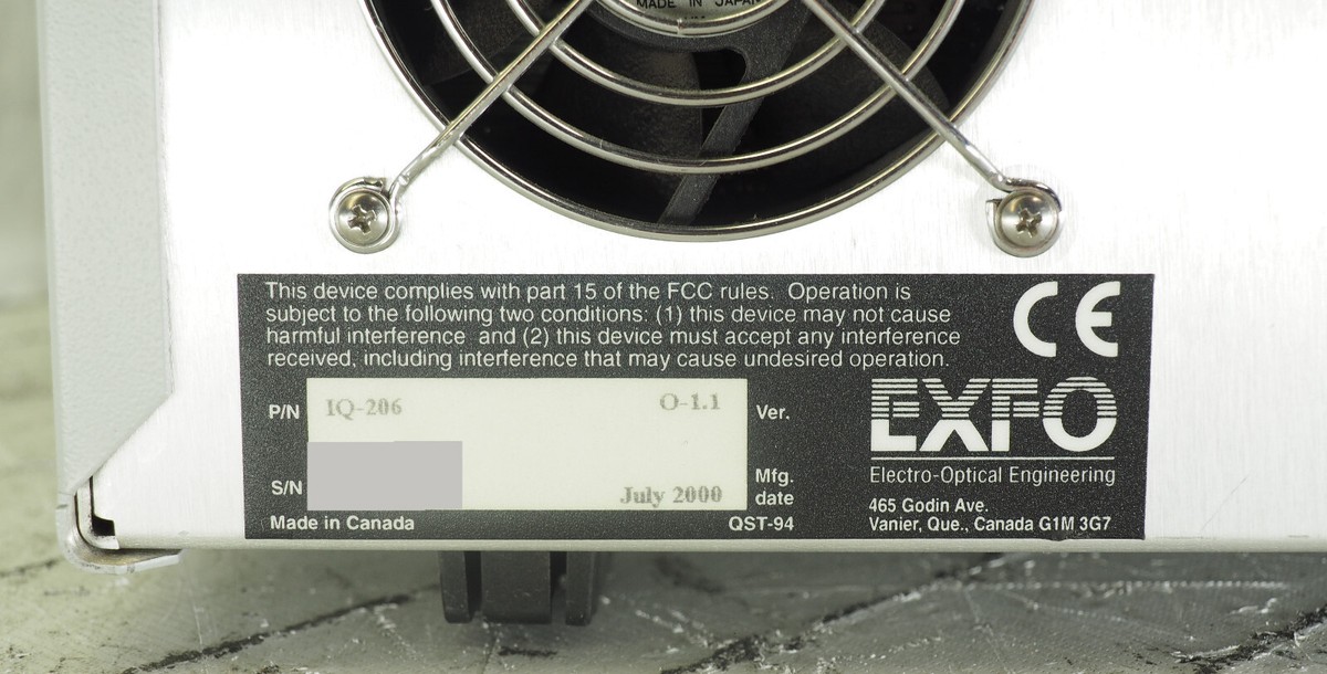 Unité D’extension EXFO IQ-206 – Pour Test Optique, Source Laser, Occasion