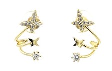 Sterling Silver Cubic Zirconia Butterfly Stud Earrings