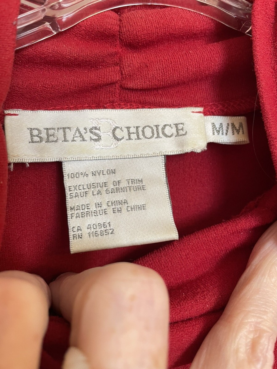 BETA'S CHOICE Women's Red Turtleneck Sweater Medium M Nylon