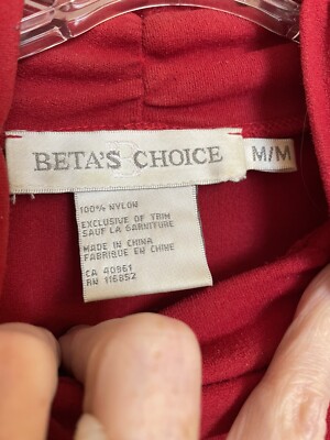 BETA'S CHOICE Women's Red Turtleneck Sweater Medium M Nylon