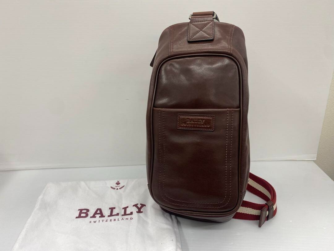 BALLY ブラウンレザーバッグ BALLY Body Bag Shoulder Bag Leather Crossbody Brown Unisex