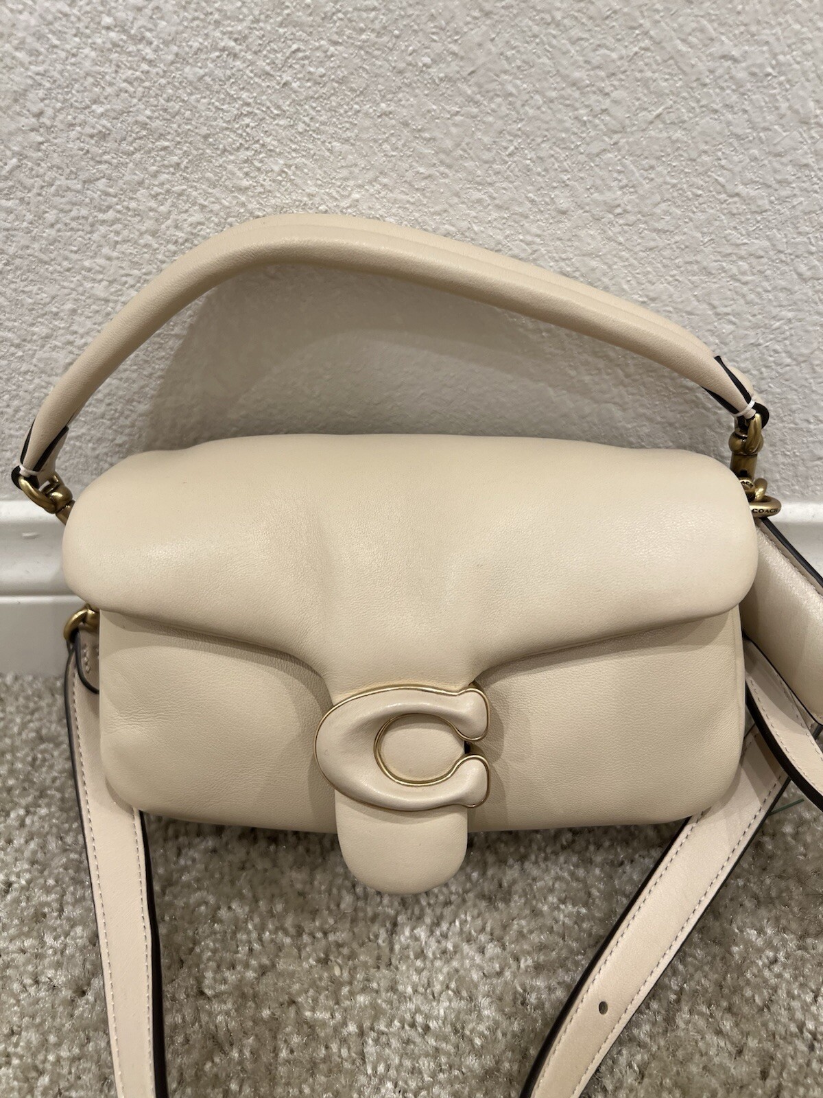 Coach Tabby 18 Pillow Letter C Women's Shoulder Bag - B4/Ivory image 2