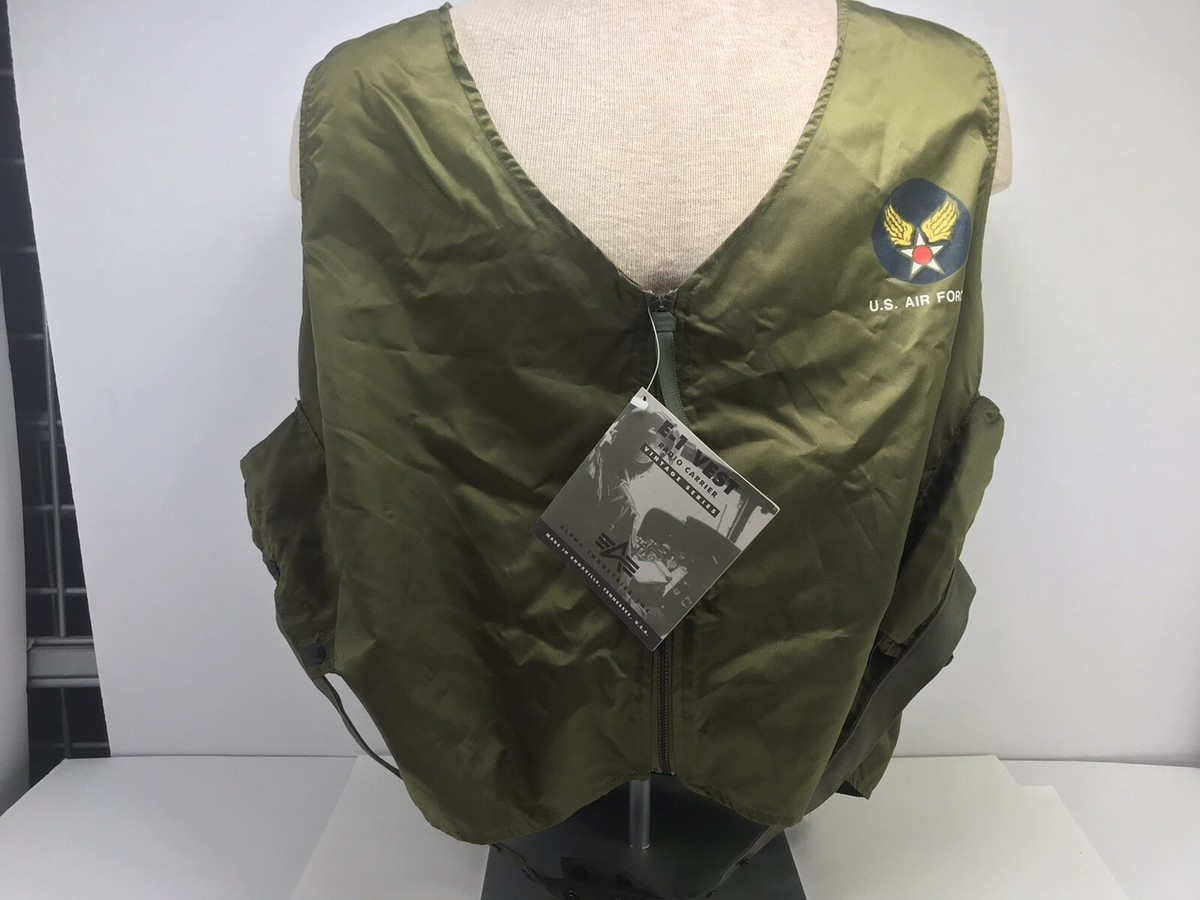 U.S. Air Force Radio Carrier Type E-1 Vintage Vest Size LARGE Mil