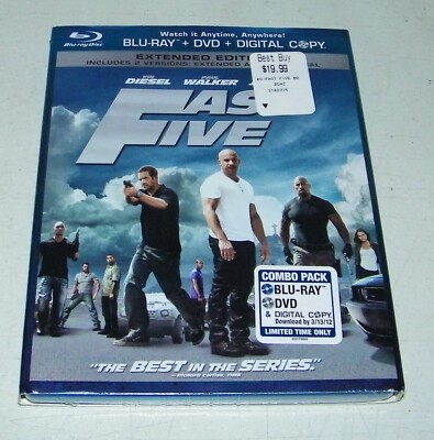 Fast Five (Two-Disc Blu-ray/DVD, Digital Combo ) Extended Edition w/Slip Cover