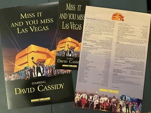 EFX David Cassidy MGM Grand 1997 show pamphlet and 2 programs