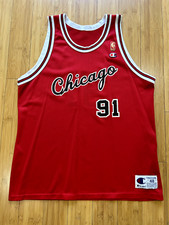 Champion NBA Dennis Rodman 91 Chicago Bulls 50th Anniversary Gold Jersey 48 XL