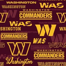 BTY NFL Washington Commanders Logo Cotton Fabric By The Yard 70530-D