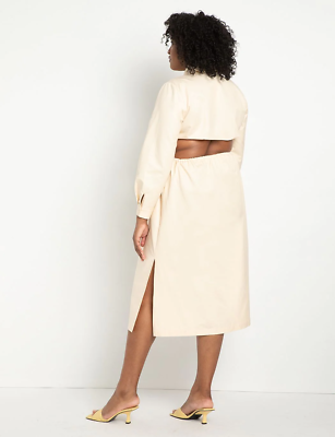 eloquii shirt dress ELOQUII Women's Plus Size Tie Front Oversized Shirt Dress