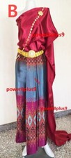 Traditional Thai Costume Wedding Dress Wrap Sinh Skirt Cloth Carnival Bridal