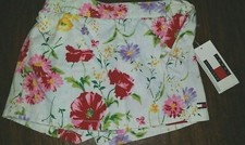 NEW Tommy Hilfiger Girls White Floral Skort Size 3T - Elastic on the Back 