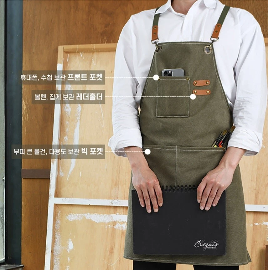 Master Canvas Apron Workwear Uniform Chef Painter Gardener Handyman Waterproof - Image 3 of 4