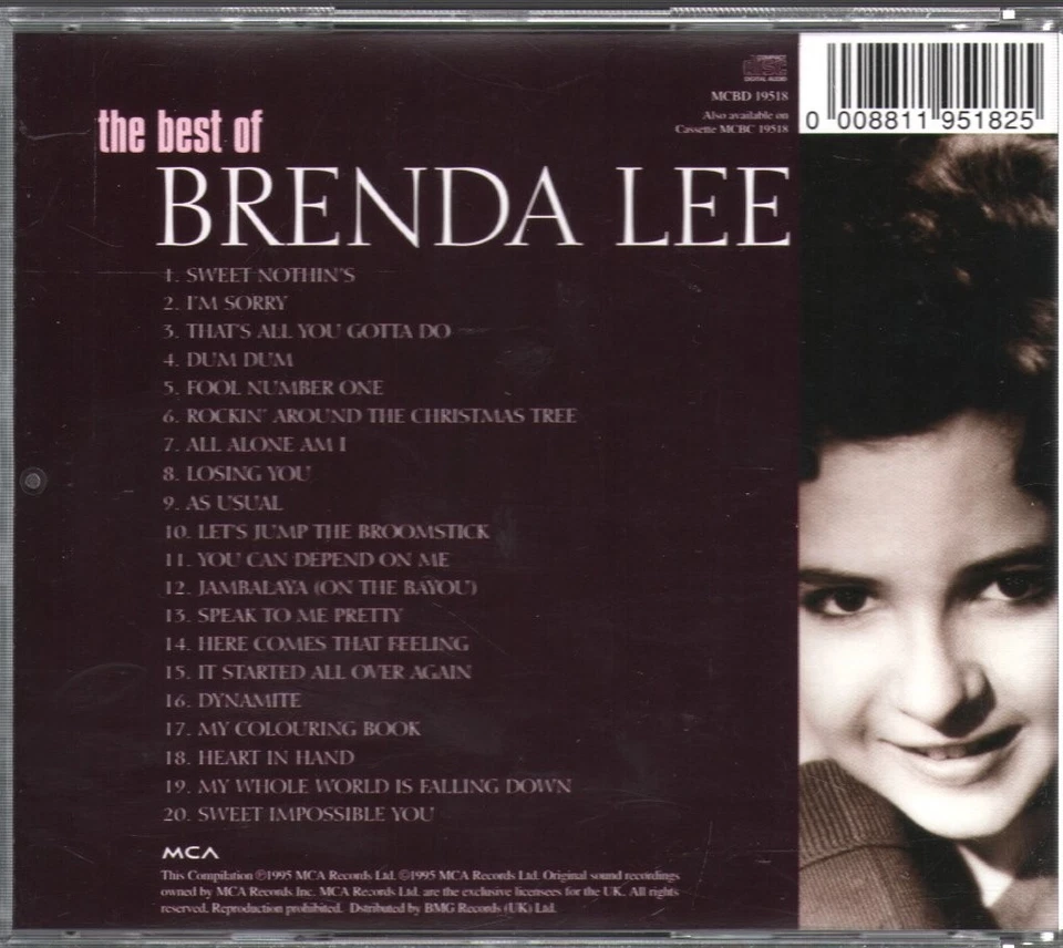 Brenda Lee Best Of CD UK MCA 1995 MCBD19518 - Bild 2 von 2