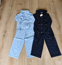 Jacket Shacket And Cropped 3/4 Trousers Co-Ord 2PC Set Culottes Cotton Womens