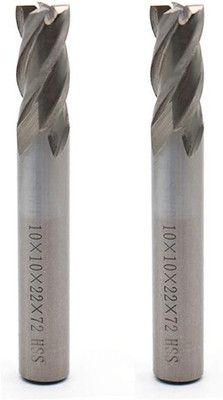 End Mill Cutter 4-Flute CNC Bit 10Mm/0.4'' Cutting Dia and Shank Dia - Pack of 2