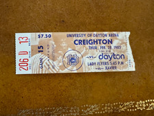 1985 Dayton Flyers Creighton Bluejays Basketball Ticket Benoit Benjamin 2/28