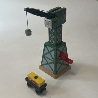 Thomas CRANKY THE CRANE & LOAD Y4368 Thomas & Friends Wooden Train BRIO Track