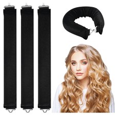 3Pcs Heatless Curls Overnight Hair Curlers, No-Heat Velvet Hair Rollers, Rubb...