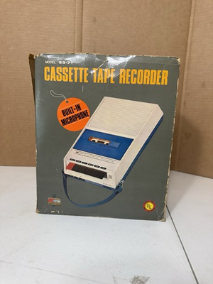 #ad Kmart Cassette Tape Recorder NIB Box Is Damaged Not Tested. $30.00