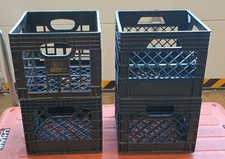 Plastic Milk Crates 4 Dark Brown Or Black Storage Shelving Heavy Duty Tote