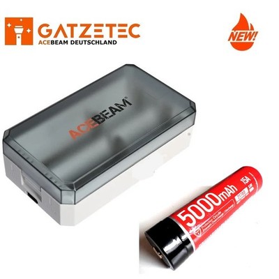 ACEBEAM A2 Doppelladegerät - Aufbewahrbox mit 21700-5000mAh  Li-ionakku neu