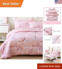 Kids Twin Bedding Sets, Girls Comforter, Pink Unicorn