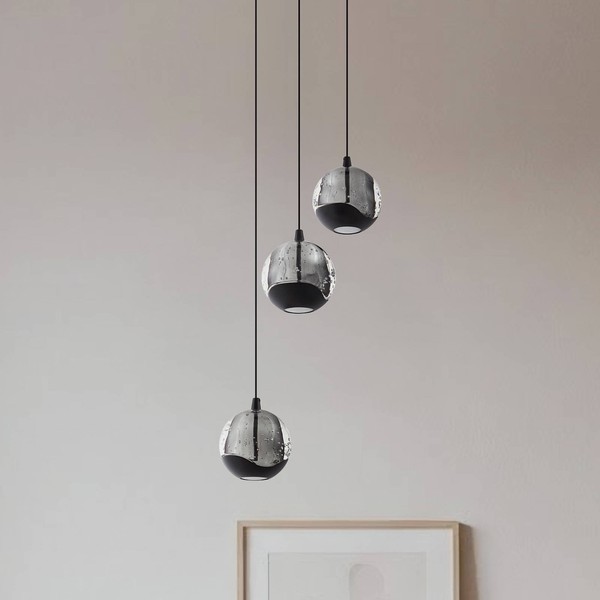 Lucande Led Pendelleuchte 'Hayley' (Modern) In Transparent Aus Glas (3 Flammig,-image