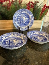 Spode BLUE ITALIAN 2 Small 6 1/2" Bowls 1 Bread Butter Plate 6 1/4" Exc Cond