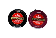 2 Colors Kiwi Shoe Polish Quick Shoe Polish Shine Wax Paste 32g Blk/Cordovan