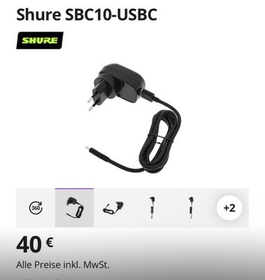 Shure SBC10-USBE-C.   USB Adapter