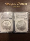 (2) 2023 American Silver Eagles US Invention Series NGC MS70
