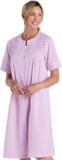 MISS ELAINE Seersucker ShortSleeve Short Robe LILAC M