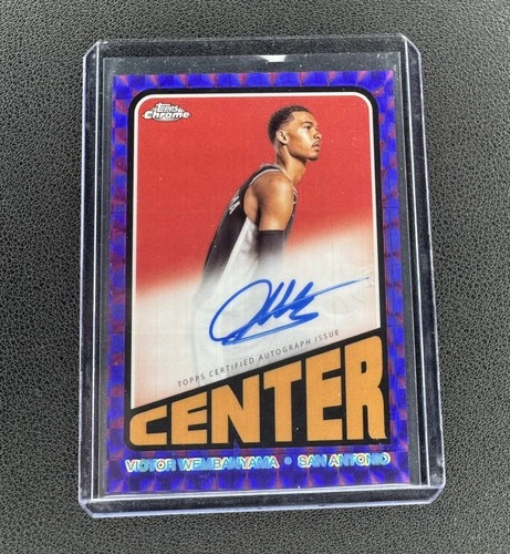 2023-24 Topps Chrome 1972 Auto Victor Wembanyama Purple Rookie Geometric