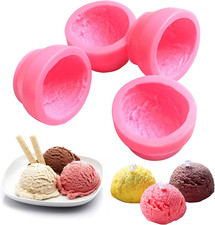 3D Ice Cream Ball Shaped Silicone Molds - Cookie  Pastry Mold for Wedding Cake,